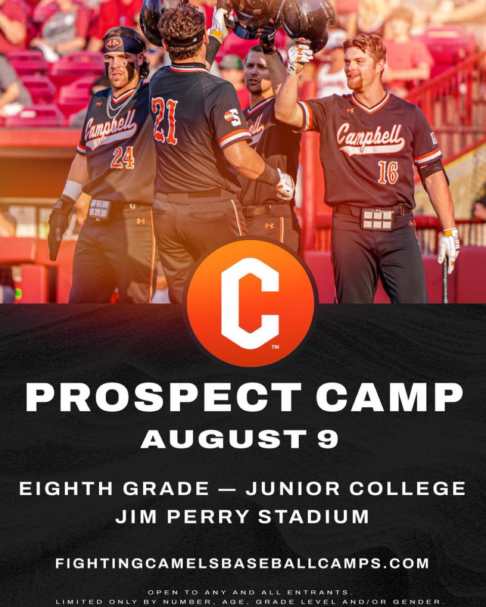 Our friends <a href="/GoCamelsBSB/">Campbell Baseball</a> do an excellent job at all their camps.  This one is tailored to players wanting to play at the highest level.  🇺🇸⚾️🐫

fightingcamelsbaseballcamps.com/shop/EVENT