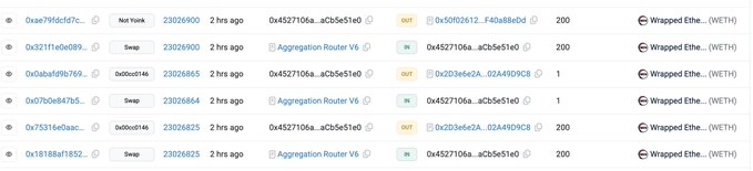 Multichain Router V4ハックを示すトランザクションログ