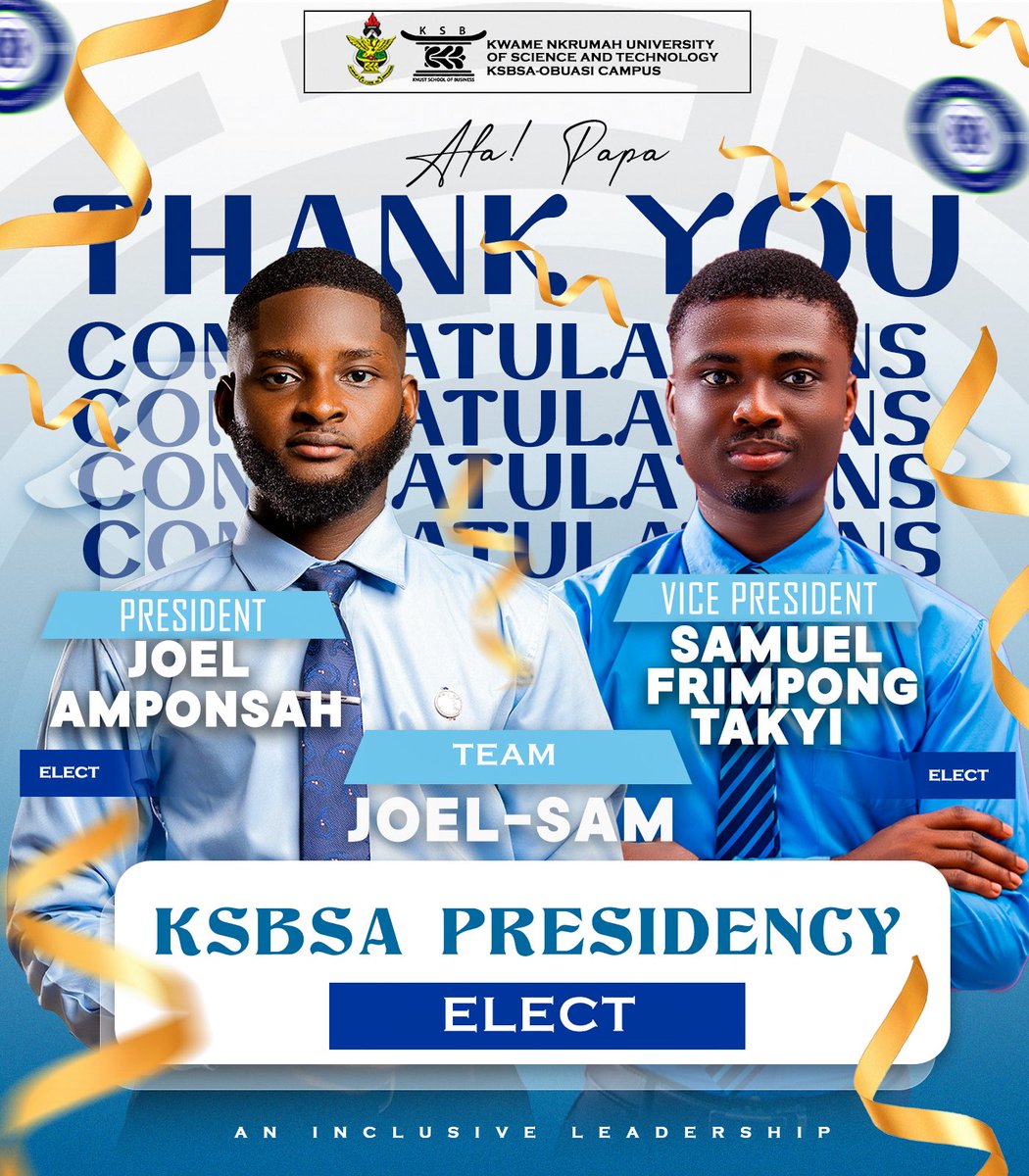This win isn’t ours alone. 
It belongs to all who hoped, helped, and voted.
Grateful. 
Humbled.
 Ready.
#TeamJoeSam #KSBSA #AfaPapa