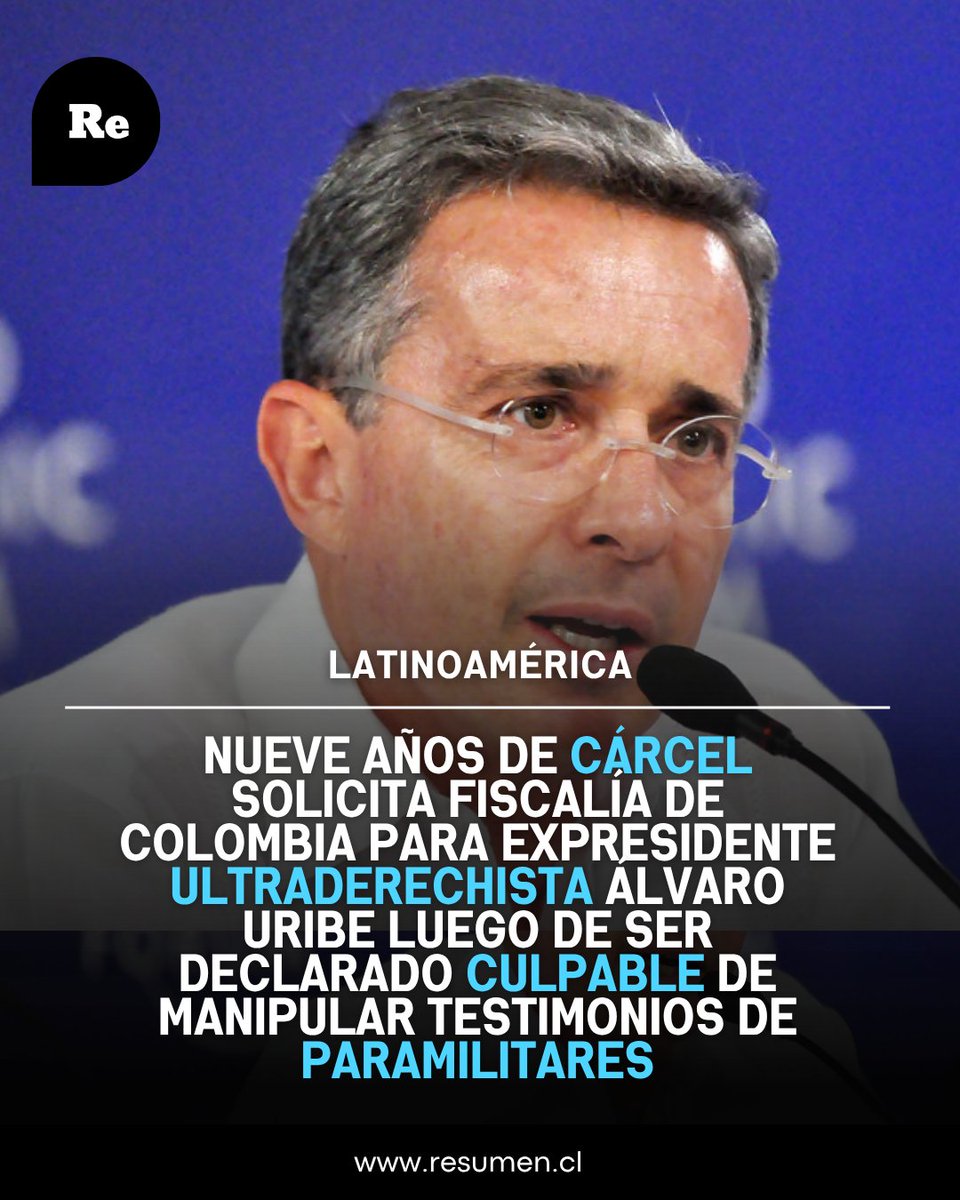 Luego de un proceso que tardó cerca 10 de años, finalmente el líder de la ultraderecha colombiana, Álvaro Uribe Vélez, fue declarado culpable de diversos delitos de fraude procesal y soborno en actuación penal por sobornar testimonios de paramilitares tinyurl.com/3823b5pz