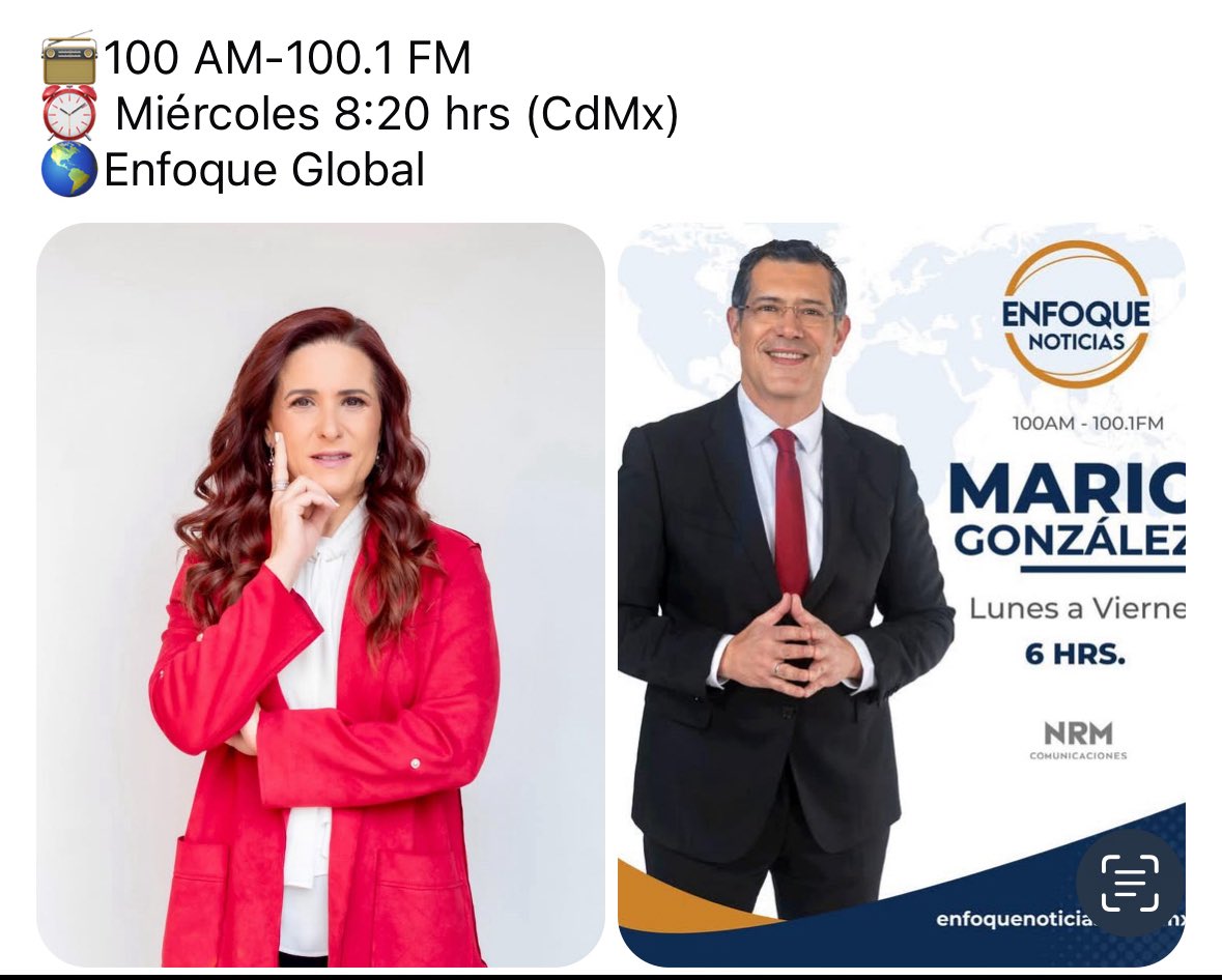 ✴️🌎 Me da mucha emoción y gusto poder compartirles que a partir de mañana estaré a cargo de la sección #EnfoqueGlobal en <a href="/EnfoqueNoticias/">Enfoque Noticias</a> Primera Emisión con <a href="/MarioCNN/">Mario Gonzalez</a> 

¡Nos escuchamos mañana!