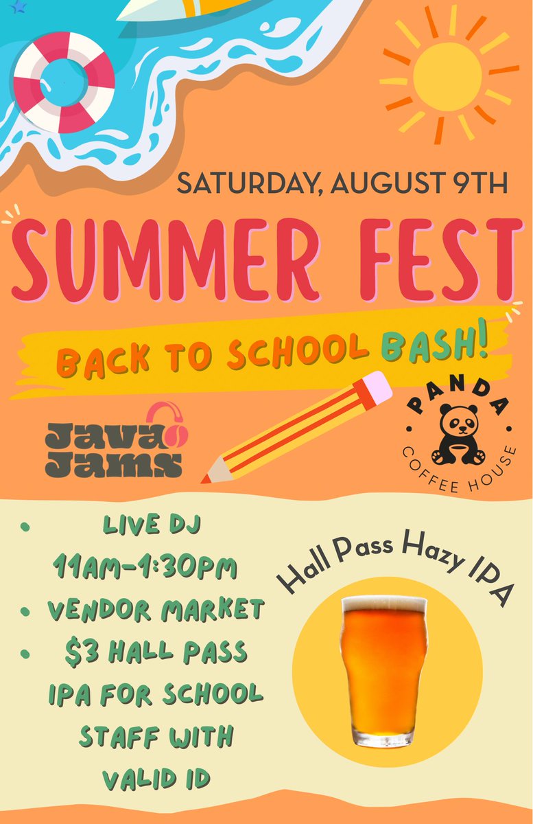 FlyteCoTower's tweet photo. Join us on Saturday, August 9th for our Summer Fest “Back to School Bash”☀️

To show our appreciation for anyone working in the education system, we brewed a Hall Pass Hazy IPA! Teachers and school staff can enjoy their first pint for just $3 with a valid school employee ID. https://t.co/ykxikijsdN