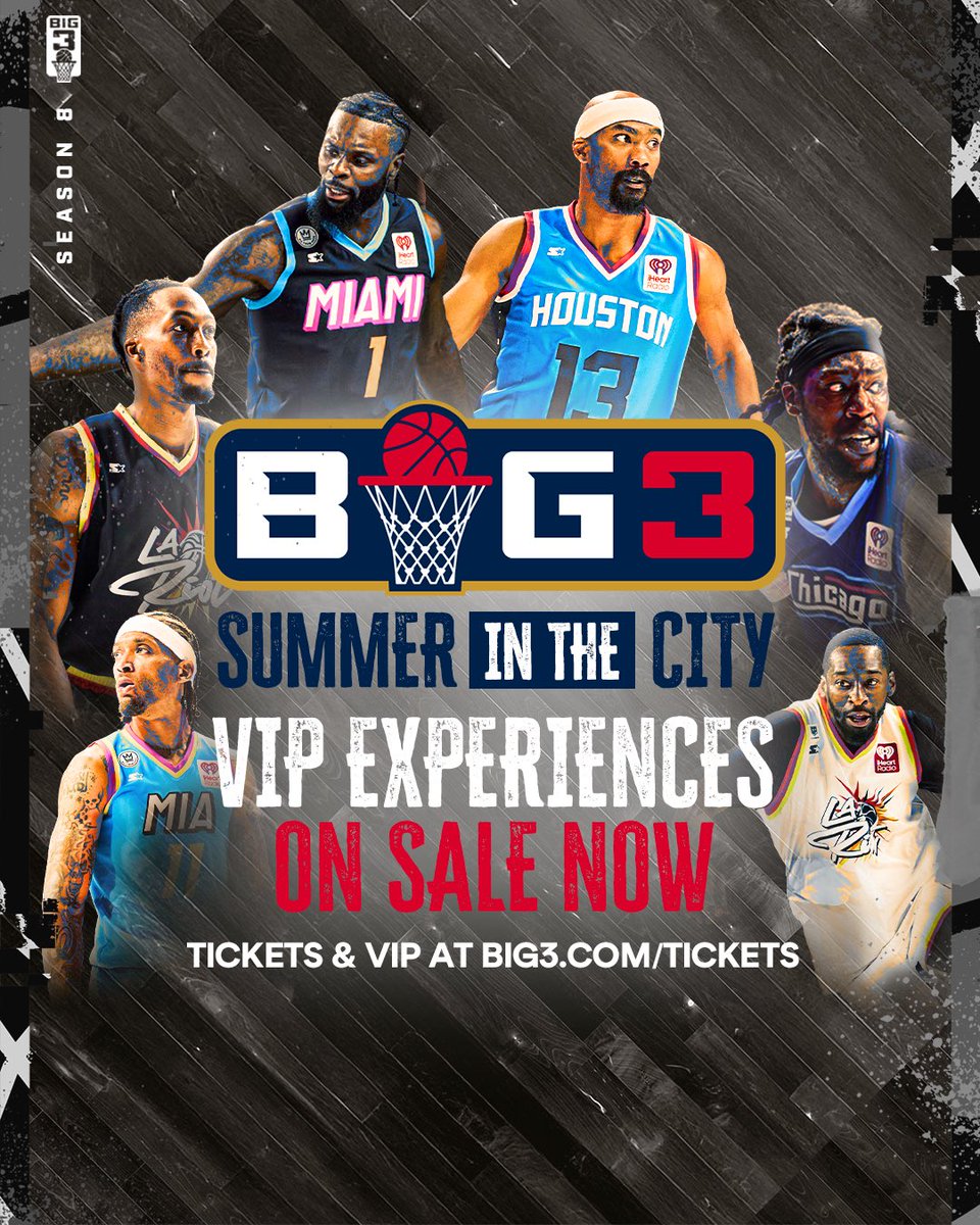 BIG3 (@thebig3) on Twitter photo Courtside energy. Exclusive access. VIP tickets are live — grab yours now before they’re gone 👉 big3.com/tickets <a href="/iHeartRadio/">iHeartRadio</a> Courtside energy. Exclusive access. VIP tickets are live — grab yours now before they’re gone 👉 big3.com/tickets <a href="/iHeartRadio/">iHeartRadio</a>
