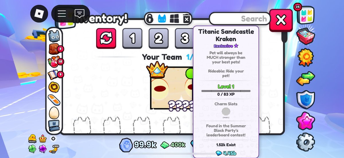 Shdw_GGOfficial's tweet image. 🎉 Titanic Sandcastle Kraken! 🎉

‼️ STEPS ‼️⬇️

・☑️ Follow @Shdw_GGOfficial 
・☑️ Like &amp;amp; Repost this
・☑️ Reply with your Roblox Username
・☑️ Tag 2 friends

🌟 Ends at 250 Reposts! 1 Winner, Goodluck! 🍀

#PetSimulator99 #PetSim99 #PS99 #PetSim99Giveaways