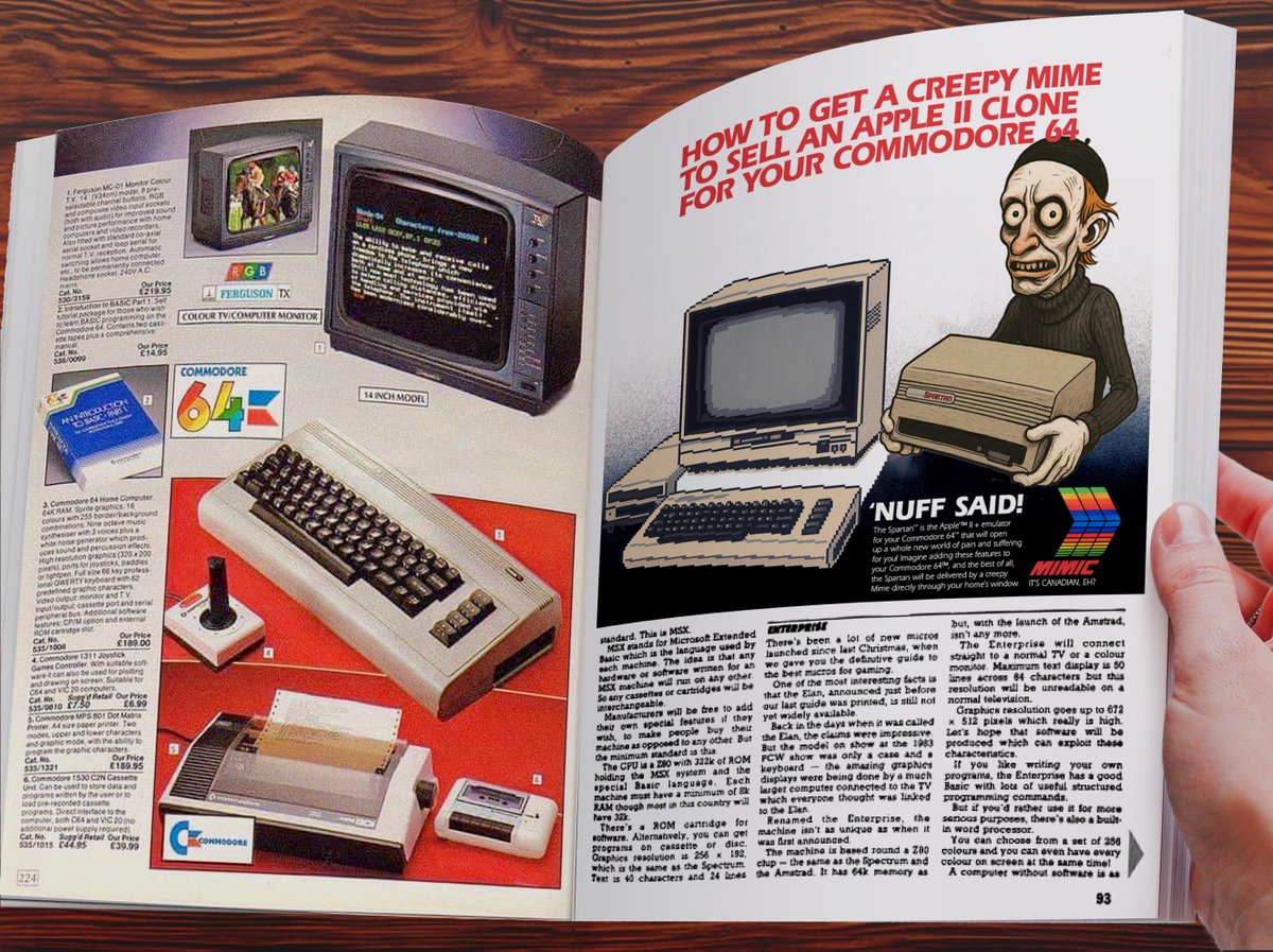I went to an Alternate Universe and found another weird Ad for the Spartan Mimic...
#Apple #Spartan #Mimic #Commodore64 #AppleII #funny #FakeAd #retrogaming #Commodore #8bitstuff #Javmaster