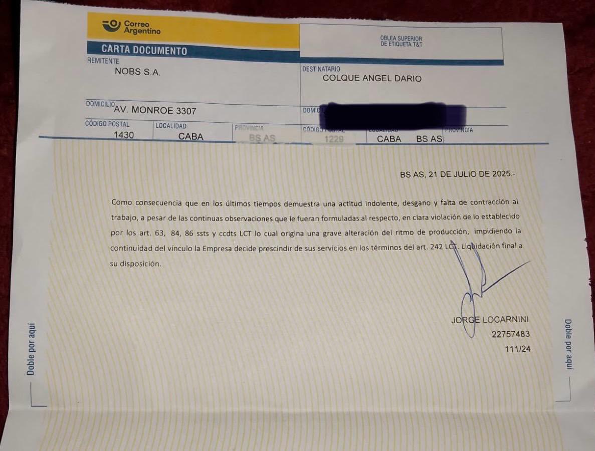 Asumí un compromiso y lo voy a cumplir cueste lo que cueste, a Esteban Valencia (dos hijos ) Ángel Colque (dos hijos ) y Jonathan Coronel (dos hijos) los despidieron después de venir al sindicato a pedir las elecciones 🗳️ de delegados para representar a sus compañeros. 
Junto a