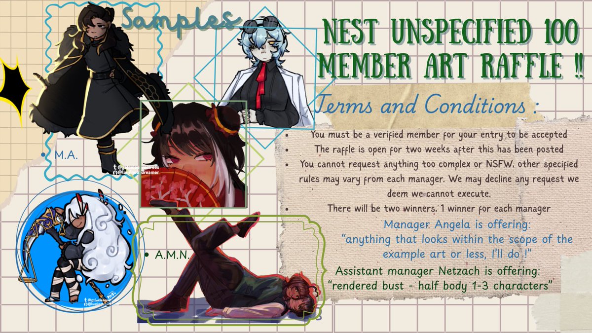 nejjaheuh's tweet photo. we are currently hosting an art raffle to celebrate 100 nestlings.... do feel free to join our pjmoon themed server if youd like to participate. yup. just be nice and read the rules and stuff #pmtwt #pjmtwt https://t.co/Cd4V40kYUb