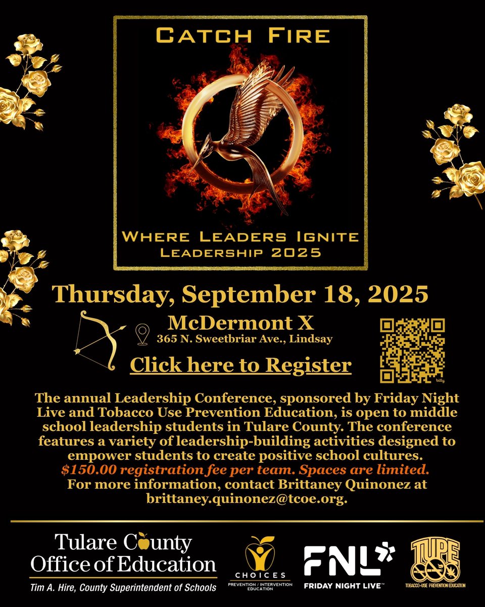 TCOE's CHOICES Program is proud to announce the dates of its events – the Leadership Conference, Anti-Bullying Symposium, Anti-Tobacco &amp; Marijuana Challenge Bowl, and the Lip Sync Battle! Registration is open for the annual CHOICES Leadership Conference at tulare.k12oms.org/159-269016