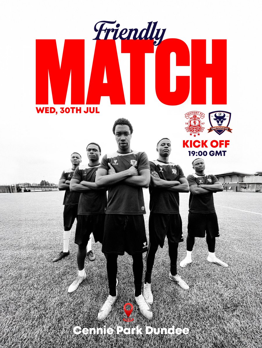 _OneTouch_FC's tweet photo. We Go Again 💪
One Touch FC v Tayporth FC
📆 30th July 2025
⏰ 19:00 GMT
🏟️ Cennie Park Dundee, Scotland.
#GoodThinkingGoodProduct…… https://t.co/4CW6g7XN4j