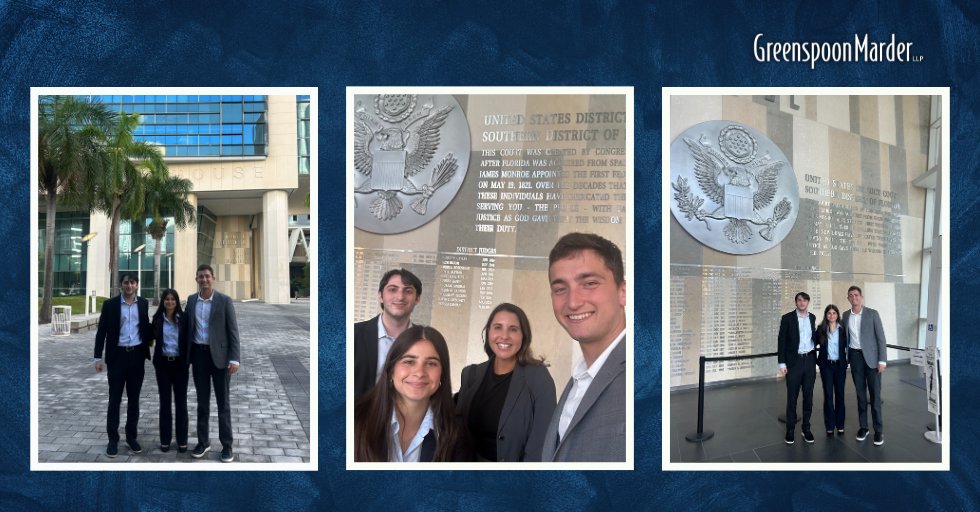 Greenspoon Marder attorney Meagan Nicholson recently joined our Miami Summer Associates—Josh Blair, Ashlynn Laurido, and Jesse Stein—for “A Conversation with Legal Pioneers” hosted by the U.S. District Court Southern District of Florida. Check out these photos from the event!