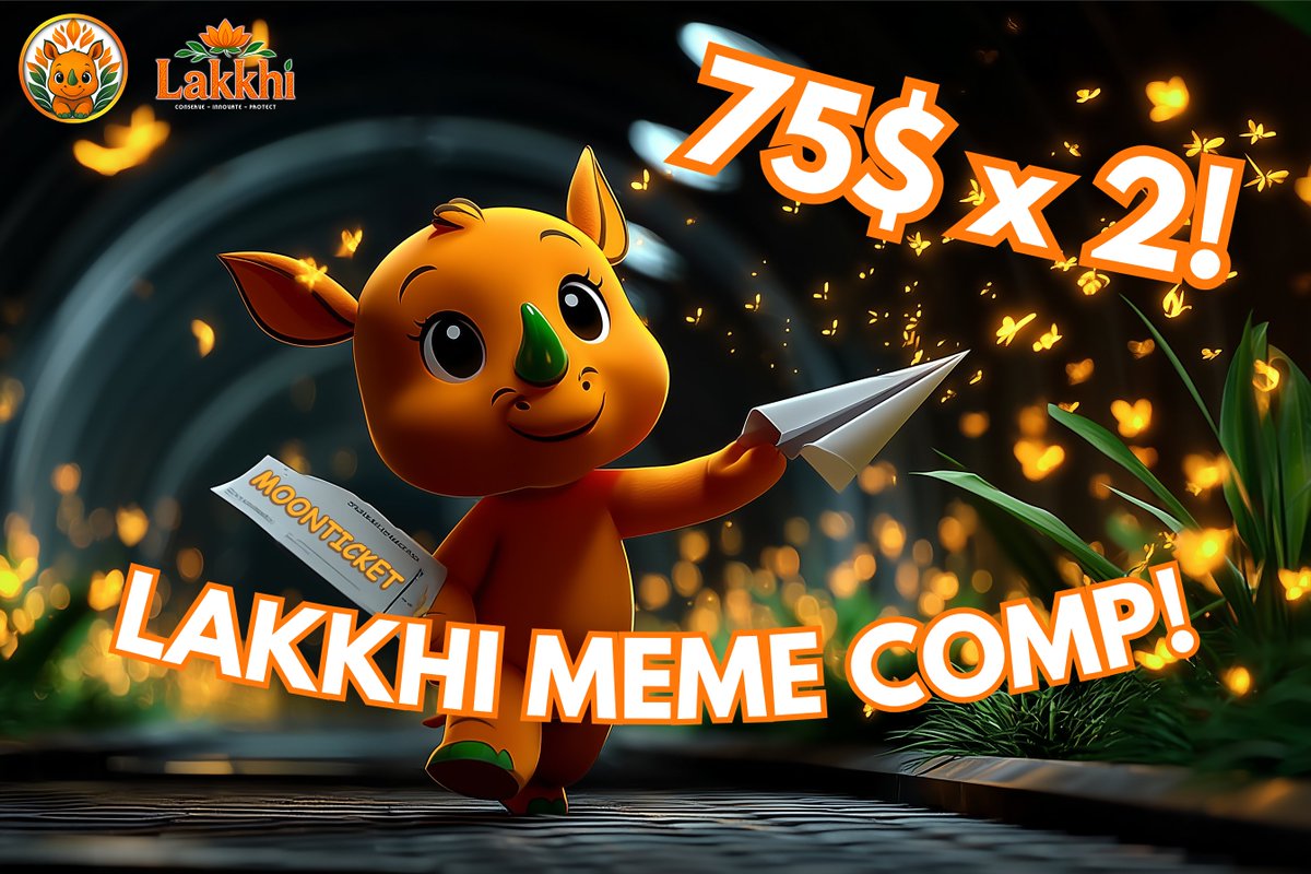 🎉 Lakkhi Meme Comp! 🎉

Create the funniest, wildest, most Lakkhi meme 🦏

🧡 Lakkhi is the cute orange rhino with a green horn -  part memecoin, part mission. We meme to protect. We laugh to make a difference.

🔥 2 winners get $75 in $LAKKHI
To enter:

1. Follow