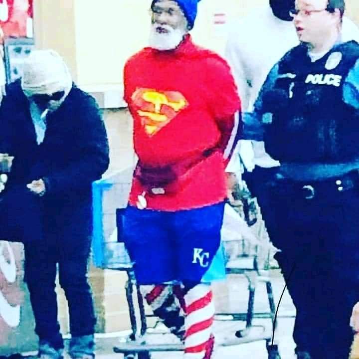Kcsuperman's tweet photo. @ABC Arrested at Walmart for holding a sign that reads Salvation Now Kansas City MO. https://t.co/DWBoNr4x15