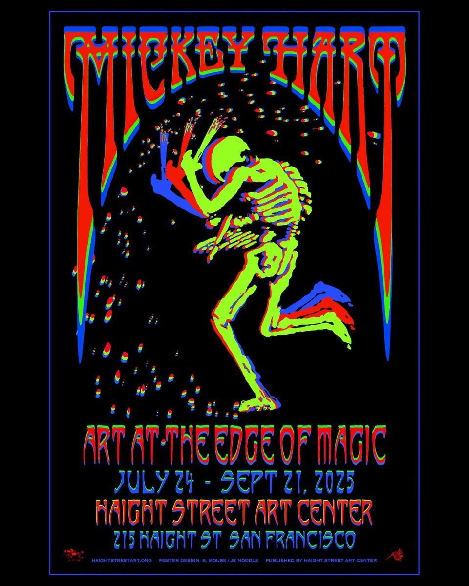 Mickey Hart: Art at the Edge of Magic is on view until Sept 21 at Haight Street Art Center, and is free to all museum visitors during regular hours. The exhibition kicks off with an epic opening celebration this Thursday, July 31 from 4-9pm.