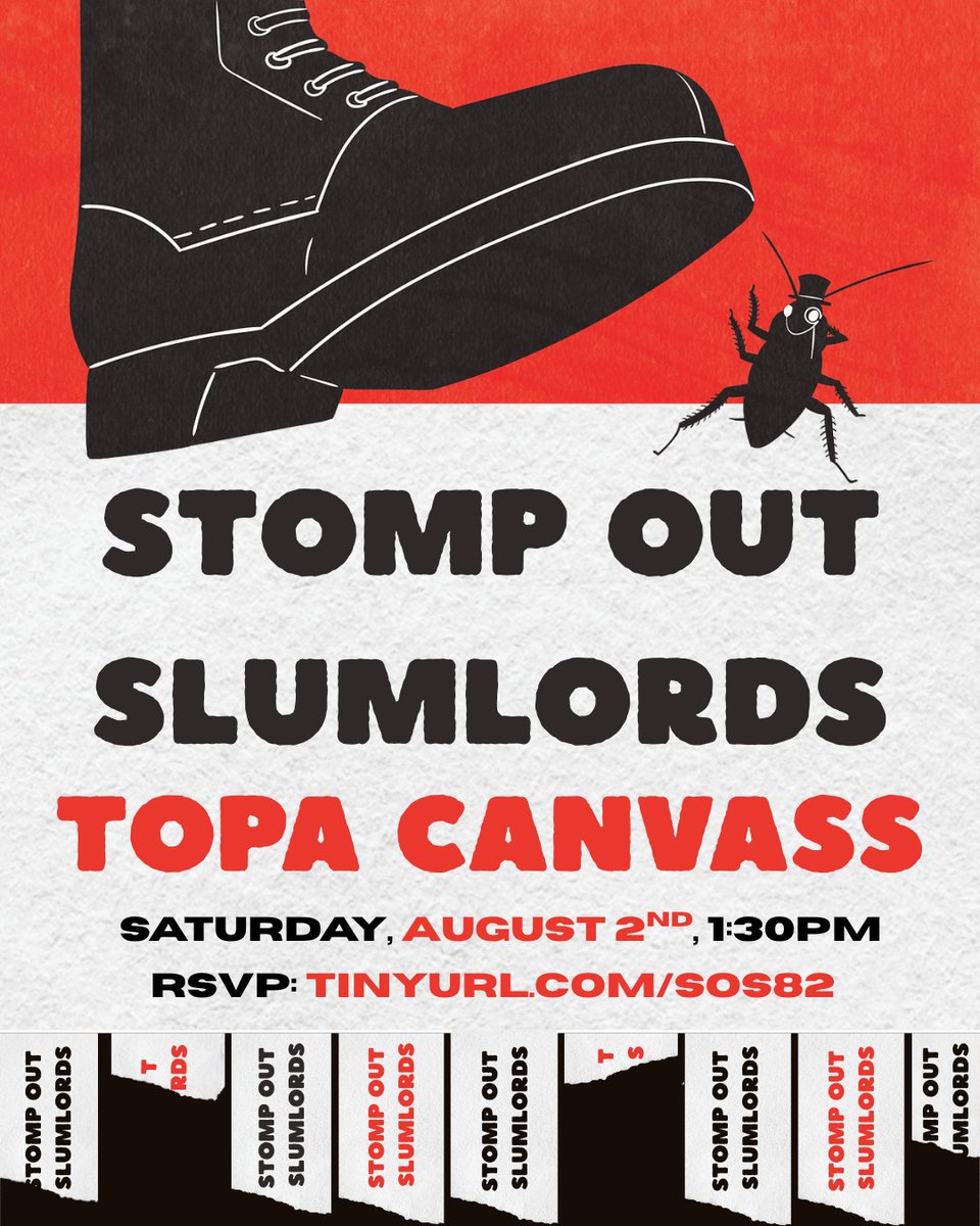 Bowser's RENTAL Act would gut tenants' rights across the District. 

Join us at 1:30 pm on Saturday, August 2nd, in mobilizing renters against this landlord-backed proposal to weaken TOPA. Meetup location TBD. 

RSVP here to stay updated: tinyurl.com/sos82