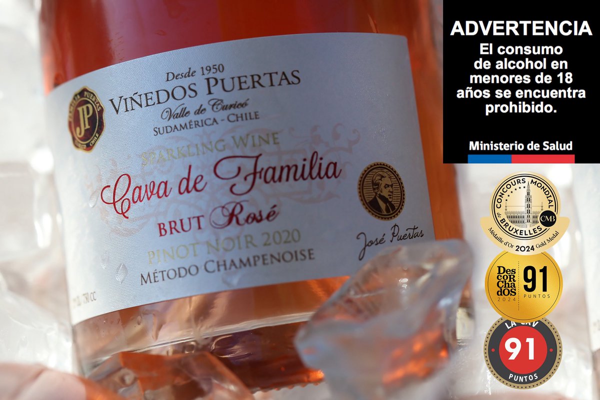 Con origen en Quilvo, Ribera Río Teno, nuestro espumante Cava de Familia Brut Rosé, está elaborado con uvas de la variedad tinta Pinot Noir, cosecha 2020. 

Una de las principales cualidades que hacen destacar este espumante, es debido a su especial elaboración, la cual está