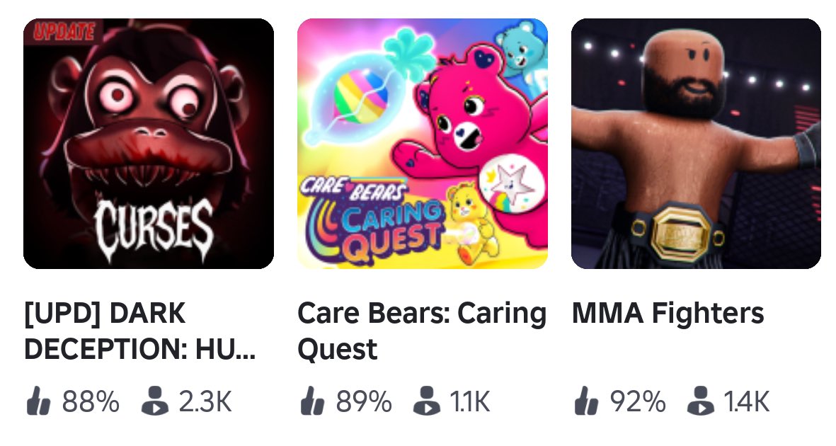 Hugo 🐻 (@hgesbert) on Twitter photo It has been 10 months since we launched our first Roblox game at <a href="/exclusible/">Exclusible</a> !
Super proud to see that today 3 of our games are above 1k CCUs. It was hard to get to one and now we have 3.
Let’s see where it will go 🏋️
#ROBLOX #robloxart #RobloxDev It has been 10 months since we launched our first Roblox game at <a href="/exclusible/">Exclusible</a> !
Super proud to see that today 3 of our games are above 1k CCUs. It was hard to get to one and now we have 3.
Let’s see where it will go 🏋️
#ROBLOX #robloxart #RobloxDev