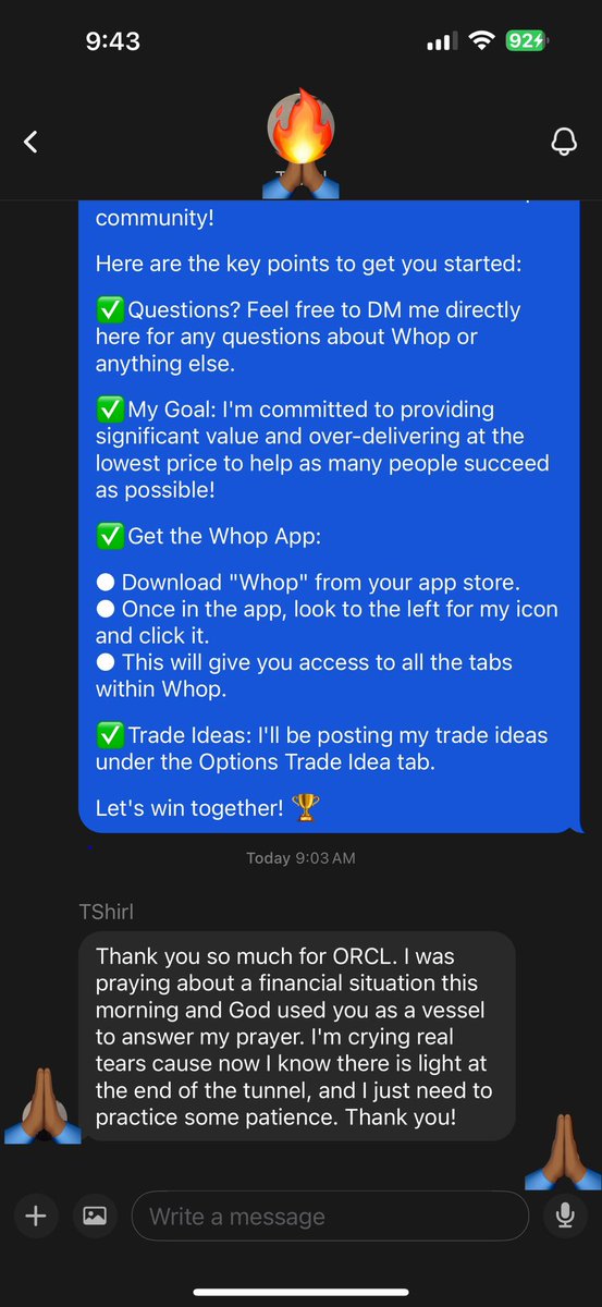 Other options traders do this just to get money out of people, but when you truly have a heart to help people and change lives the money will come. 🙏🏾 She was going through a financial struggle and with one trade we were able to turn things around for her. 

Lives are being