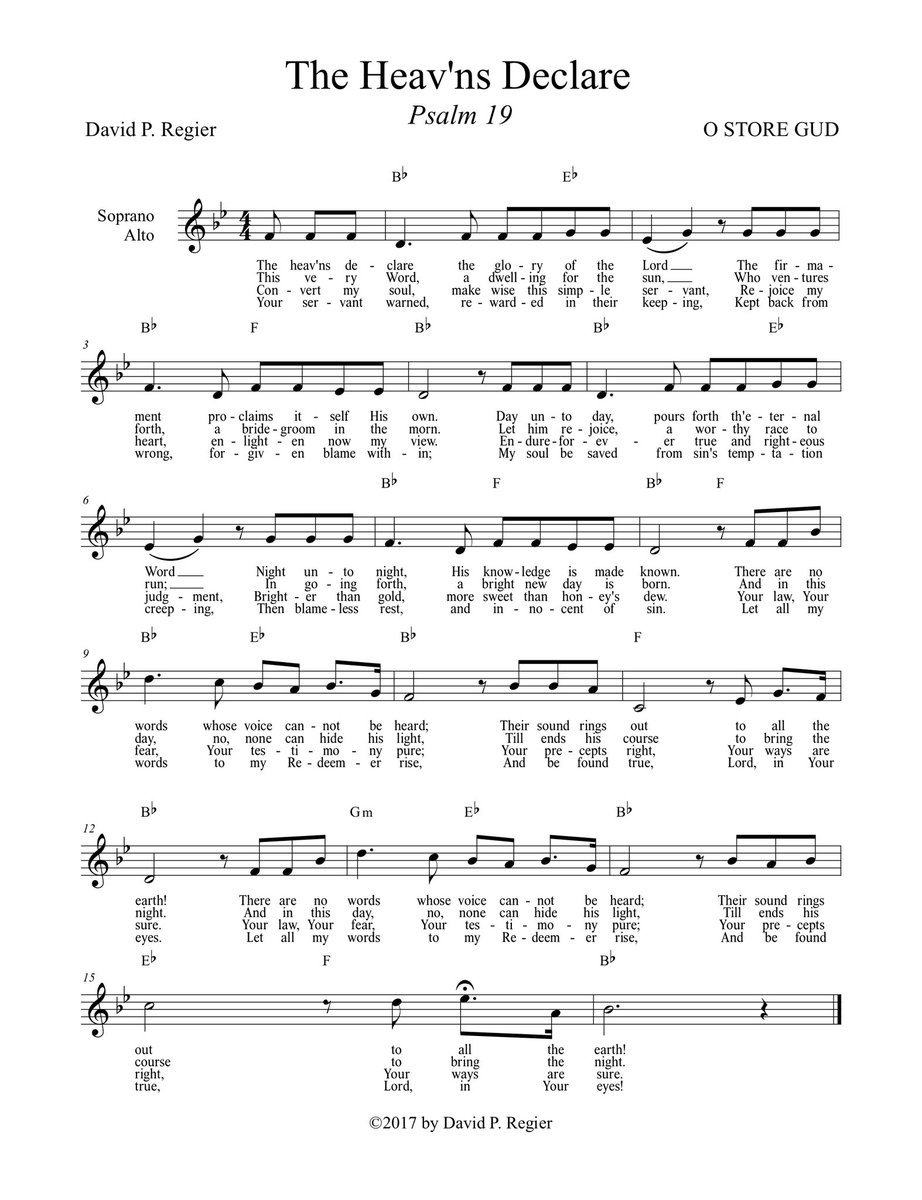 Here’s Psalm 19, put to the tune of “How Great Thou Art.” We’ll be singing it this Sunday.