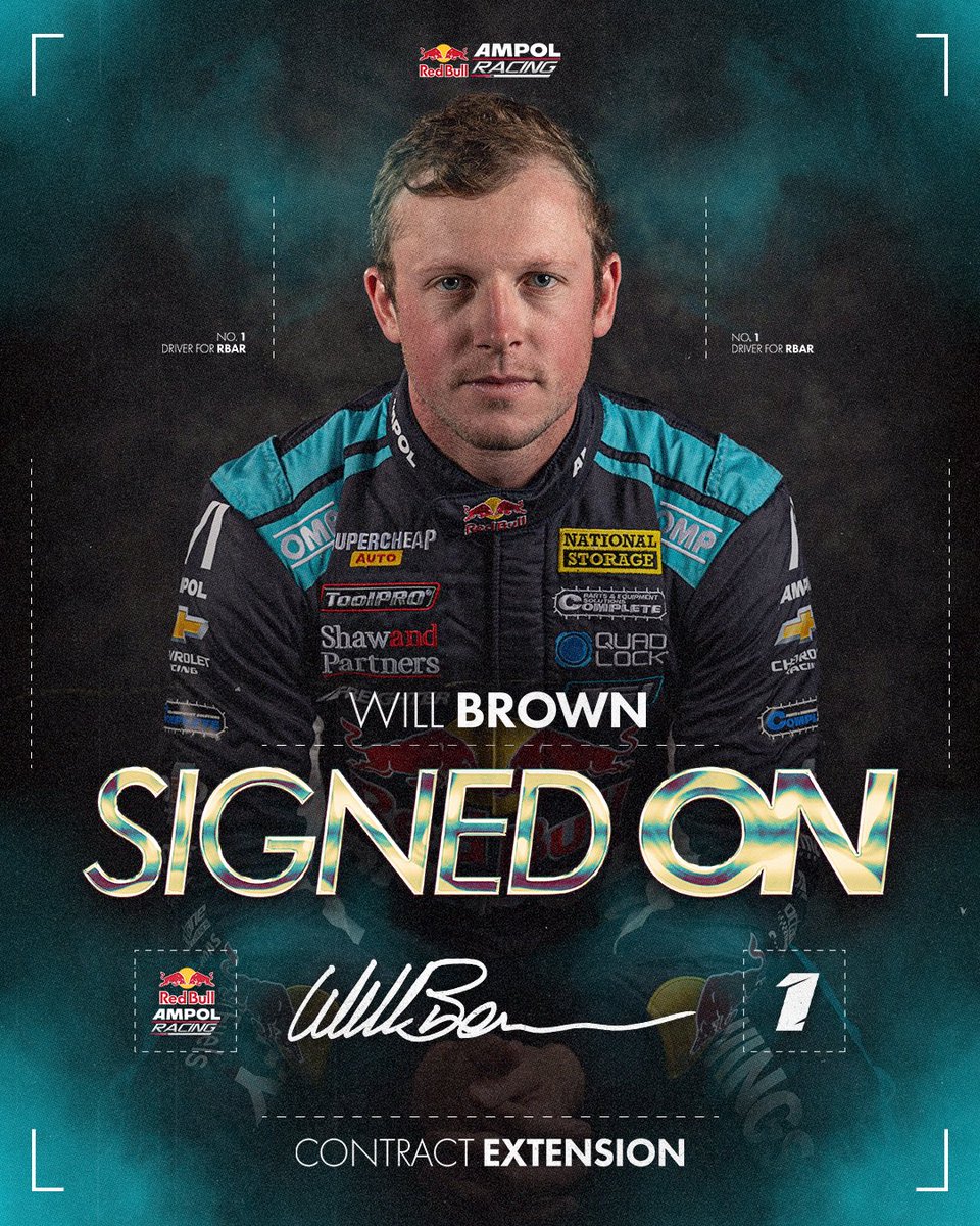 redbullampol's tweet photo. Will &amp; Broc both EXTEND! ✍️
The reigning Supercars Champ &amp; current Championship Leader are both locked in until the end of 2029 🙌
#RedBullAmpol https://t.co/Z4oa6rxo0C