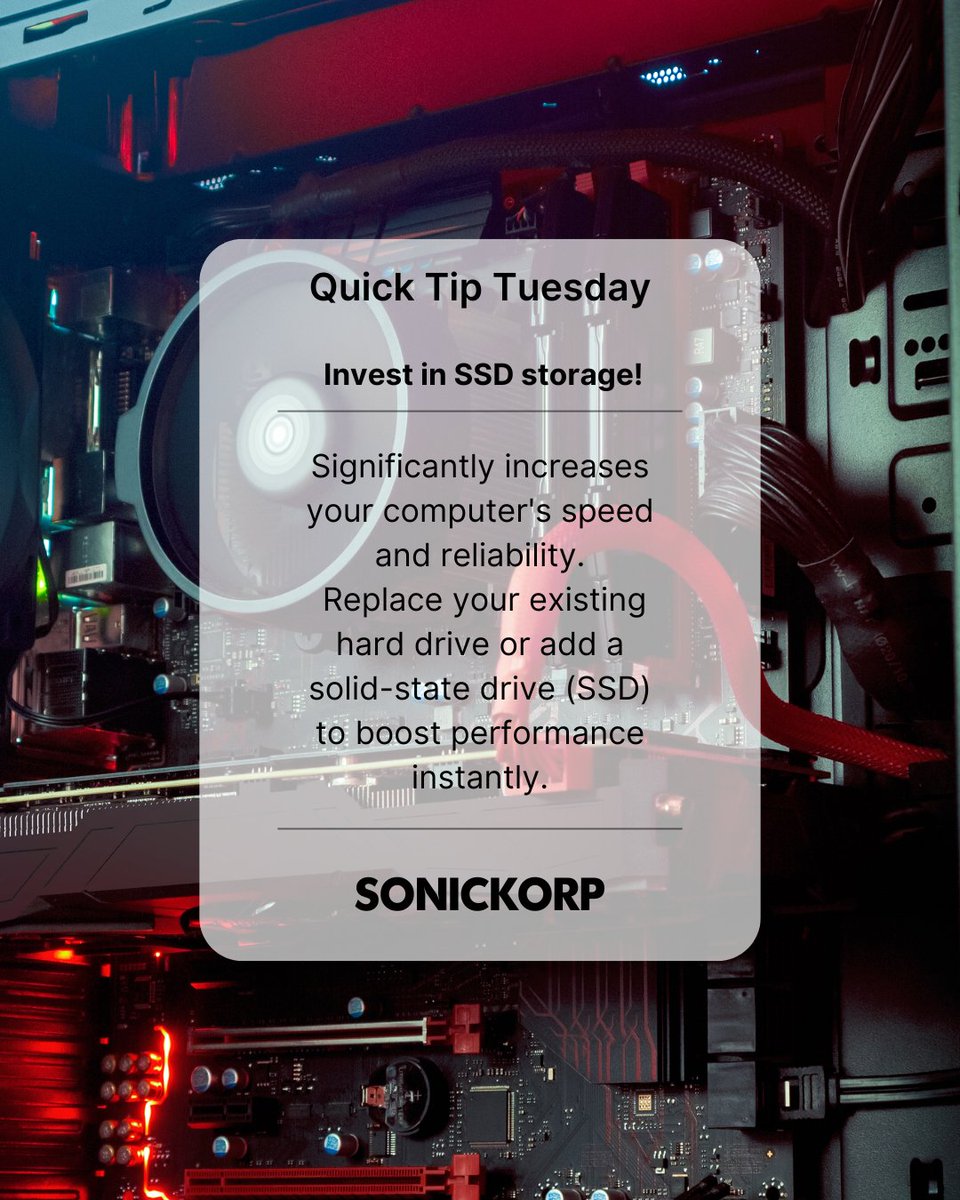 SonicKorp's tweet photo. Want a faster, more reliable computer? A simple upgrade could make all the difference. https://t.co/lIdEeG4XaC