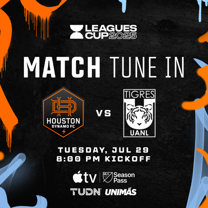 Houston Dynamo FC (@houstondynamo) on Twitter photo Kicking off Leagues Cup tonight!
🆚 <a href="/TigresOficial/">Club Tigres 🐯</a>
🕗 8:00 PM CT
📺 #MLSSeasonPass on @Appletv Kicking off Leagues Cup tonight!
🆚 <a href="/TigresOficial/">Club Tigres 🐯</a>
🕗 8:00 PM CT
📺 #MLSSeasonPass on @Appletv