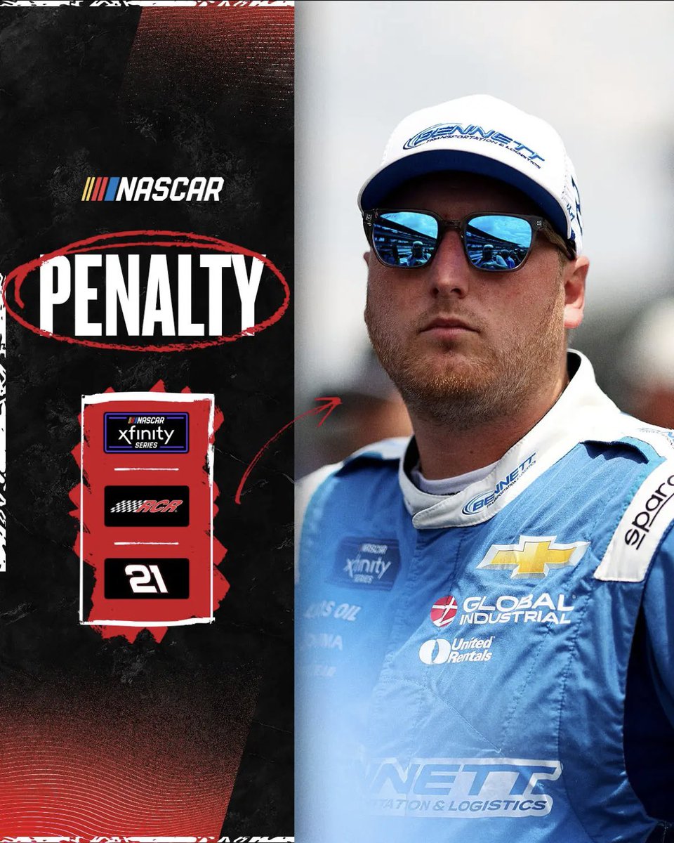 NEWS: austin hill has been suspended for 1 NXS race following reckless driving at IMS.

nascar officials cite that hill’s accident involving aric almirola is a result of him having his own gravitational pull.

nascar has enrolled hill into a residential weight reduction program.