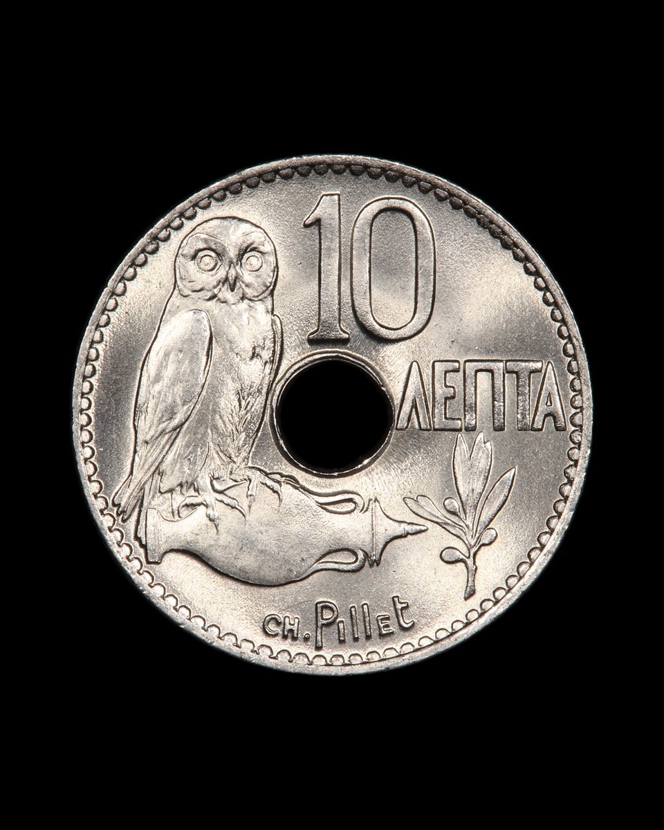 Wisdom takes form in this 10 lipta from 1912. Owls are an iconic symbol of Greek coinage – and in PCGS MS67, this is a top-of-the-pop example.🦉