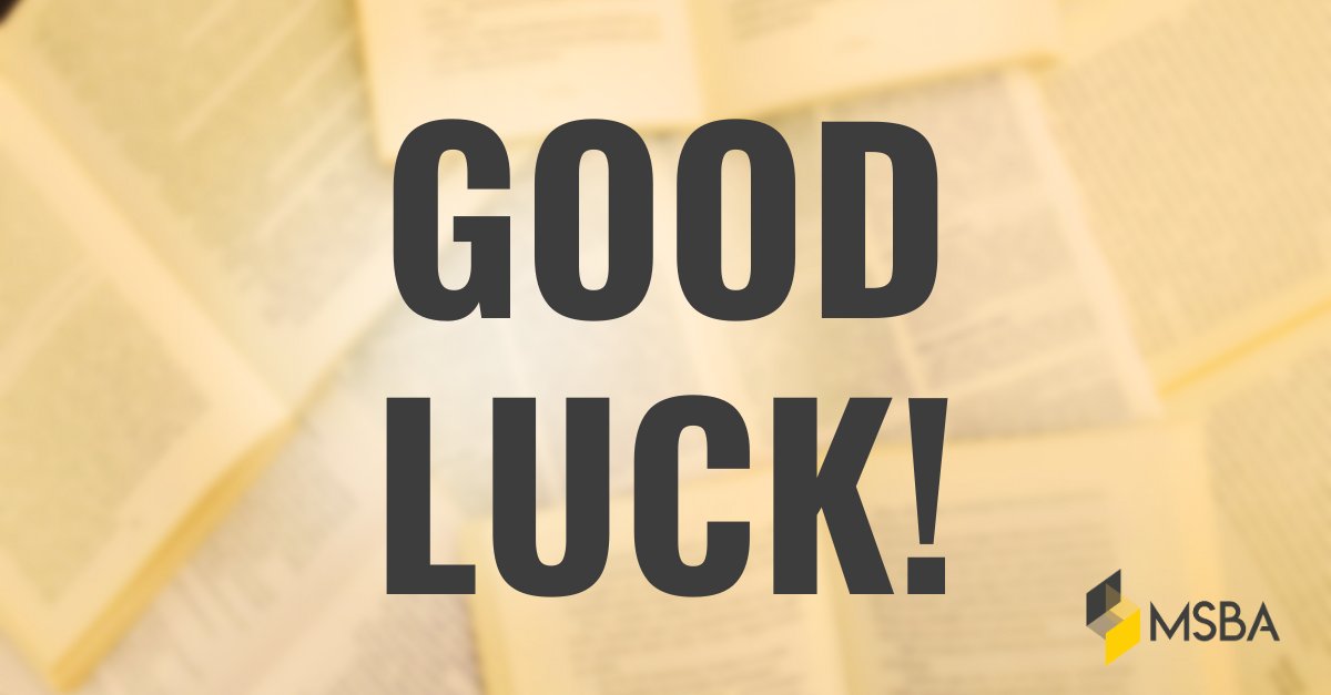 To all those taking the bar exam this week, we are rooting for you!

Best of luck from MSBA. We are confident your hard work will pay off and we are here to support you as you continue your legal journey.

You've got this! 👏📝