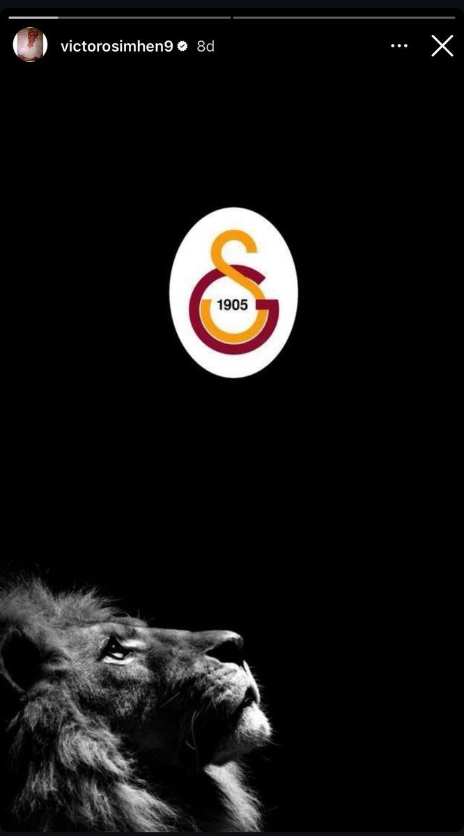 #Osimhen anlık olarak storesinde paylaştı tüm Galatasaray camiasına hayırlı olsun tebrikler Galatasaray 💛 ♥️