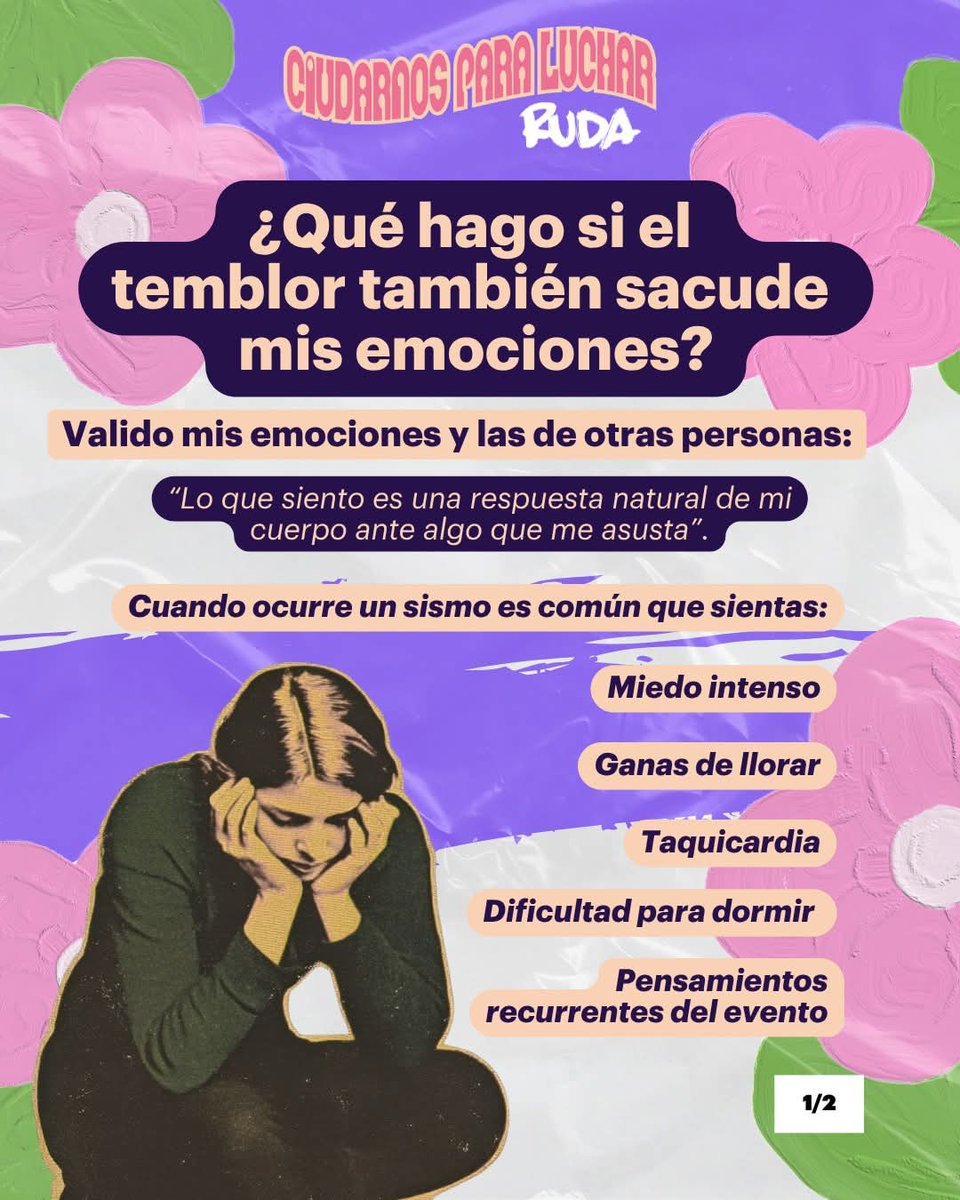 😱 ¿Los temblores también sacudieron tus emociones?

🌷Desde nuestro nuevo espacio Cuidarnos para luchar, te brindamos algunas recomendaciones para fortalecer tus emociones ante los eventos naturales que no siempre podemos advertir. 
#SismoGT 🫨 #SanarEsPolítico  ❤️‍🩹