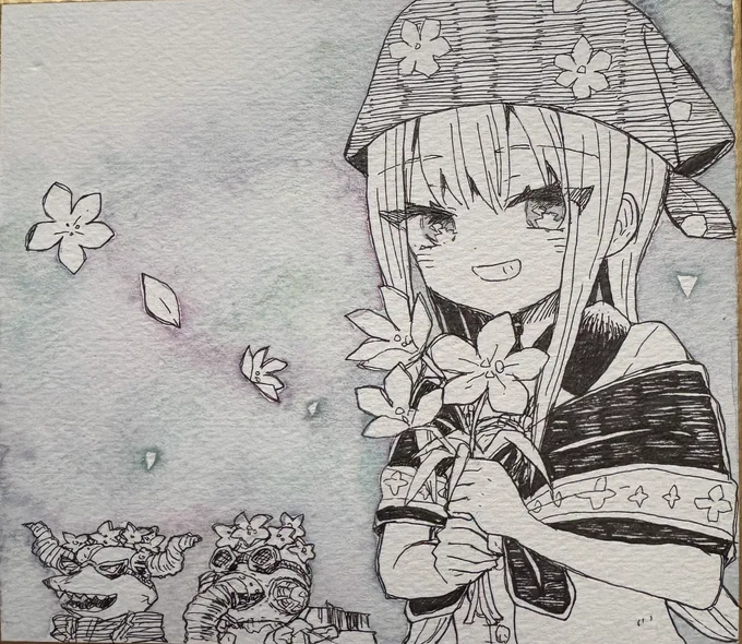 頽廃の花売り読んでいただけて嬉しかったです、ありがとうございます!な気持ちで描きました 