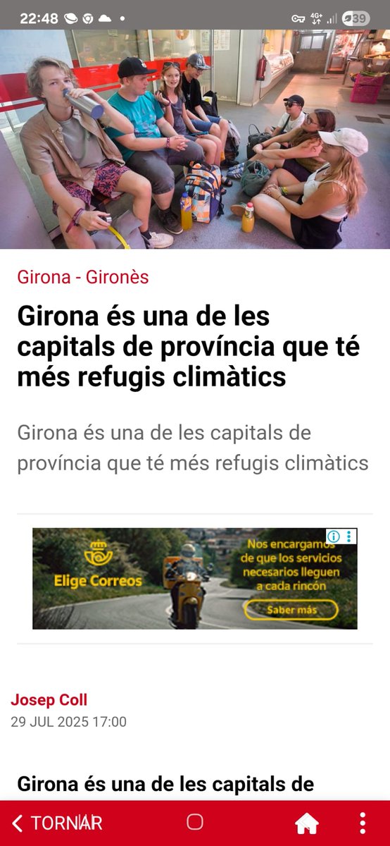 Gemma Martínez (@gemarvi) on Twitter photo 🔝 Girona, referent en xarxa de refugis climàtics!
L’informe de <a href="/greenpeace_esp/">Greenpeace España</a> ens destaca com una de les capitals amb més refugis,amb espais interiors,exteriors ,“comerç amic”,i pioners obrint piscines gratuites a persones grans en onada de calor 🌳🏊♂️ diaridegirona.cat/girona/2025/07… 🔝 Girona, referent en xarxa de refugis climàtics!
L’informe de <a href="/greenpeace_esp/">Greenpeace España</a> ens destaca com una de les capitals amb més refugis,amb espais interiors,exteriors ,“comerç amic”,i pioners obrint piscines gratuites a persones grans en onada de calor 🌳🏊♂️ diaridegirona.cat/girona/2025/07…