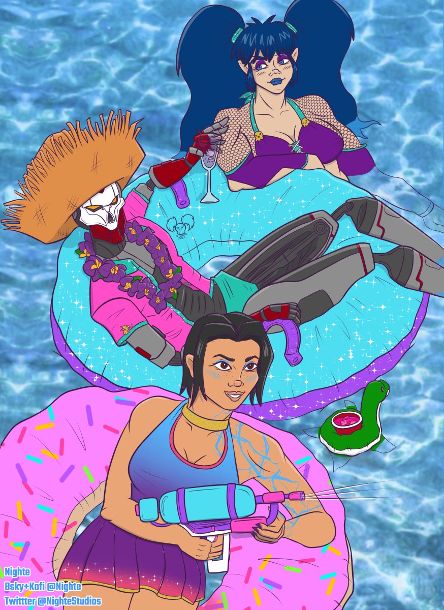 NighteStudios's tweet image. My pieces I made for the zine! I had a lot of fun with this!! :)

#ApexLegends #ApexSwimSuitEdition