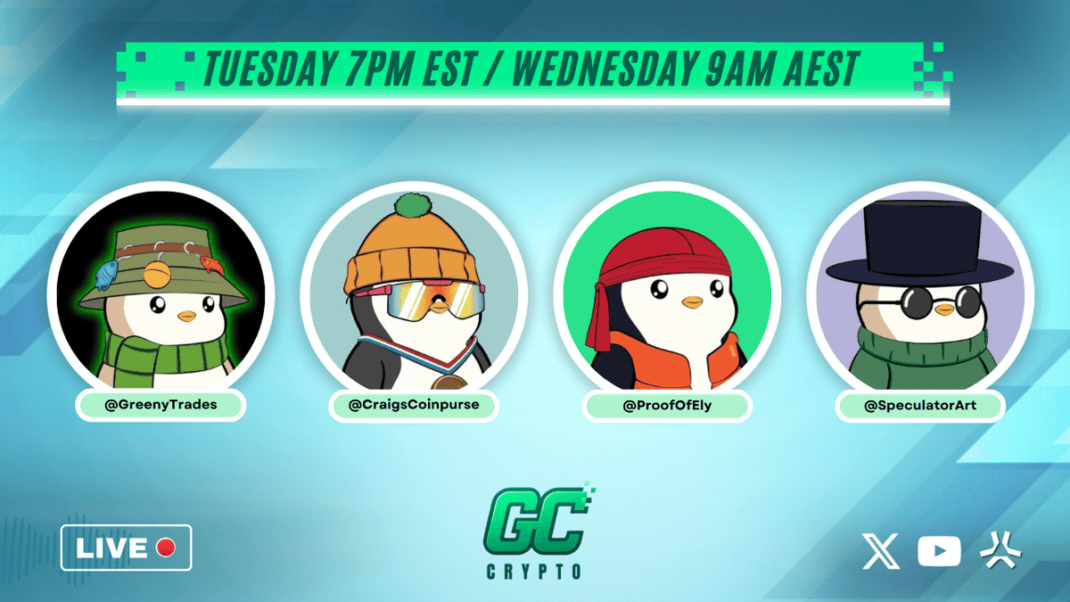 We are LIVE in 20min with Pro Trader and Crypto gaming guru <a href="/SpeculatorArt/">Kix</a> 

Massive show today also joined by MR Giga Verse <a href="/ProofOfEly/">Ely</a> 

AND....

of course my co-host and legend <a href="/greenytrades/">Greeny</a> 

See you all soon!

BANGERRANG

Youtube:youtube.com/watch?v=Rdowh0…