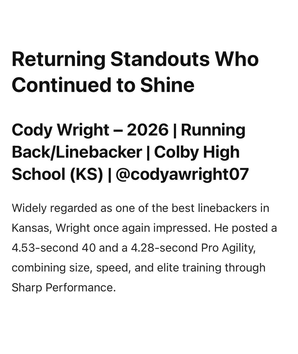 Thank you for the write up from camp <a href="/PreWarWesley/">Coach Buckets</a>‼️
<a href="/THEPLATFORMDR/">THE PLATFORM</a> 
<a href="/Coach_Mosier/">Ryan Mosier</a> <a href="/sharp_spelite/">Sharp Performance</a>