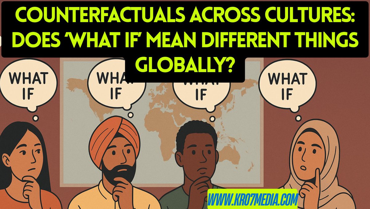 kr07media's tweet image. #Counterfactuals #Across #Cultures: Does ‘#What If’ Mean #Different #Things #Globally?

The “what if” #question—#imagining #alternative #realities or #outcomes—is a #cornerstone of #human #cognition. But does the #meaning, #frequency, or #style of counterfactual #thinking ....