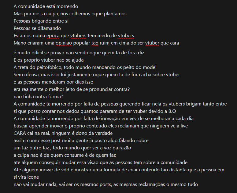 Tasoyozin's tweet photo. Perdi muito da minha vontade de escrever isso Sobre a
#comunidadevtuber então sei la tai https://t.co/gLow5WC3w9