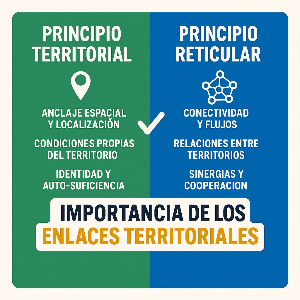 🧵1/ Hoy más que nunca necesitamos entender dos principios clave para el desarrollo:

📍 El principio territorial
🌐 El principio reticular

Son distintos, pero complementarios. Y juntos, nos ayudan a pensar mejor nuestros territorios. Te explico por qué... Sigue🧵👇🏻