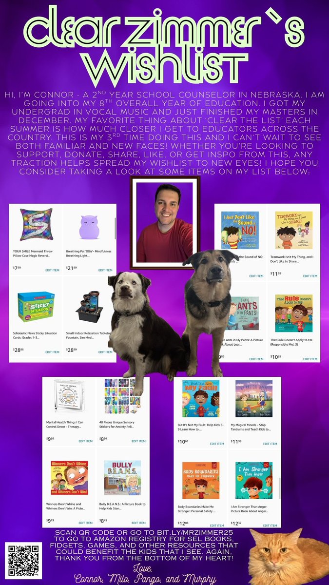 Connor (@czimmer95) on Twitter photo <a href="/JohnLegere/">John Legere</a> Hi, John! My name is Connor Zimmer, and I’m a K-5 School Counselor at Shoemaker Elementary in Grand Island, NE! #JohnClearMyList
bit.ly/MrZimmer25 (goes to my Amazon Registy, rather than wishlist) <a href="/JohnLegere/">John Legere</a> Hi, John! My name is Connor Zimmer, and I’m a K-5 School Counselor at Shoemaker Elementary in Grand Island, NE! #JohnClearMyList
bit.ly/MrZimmer25 (goes to my Amazon Registy, rather than wishlist)