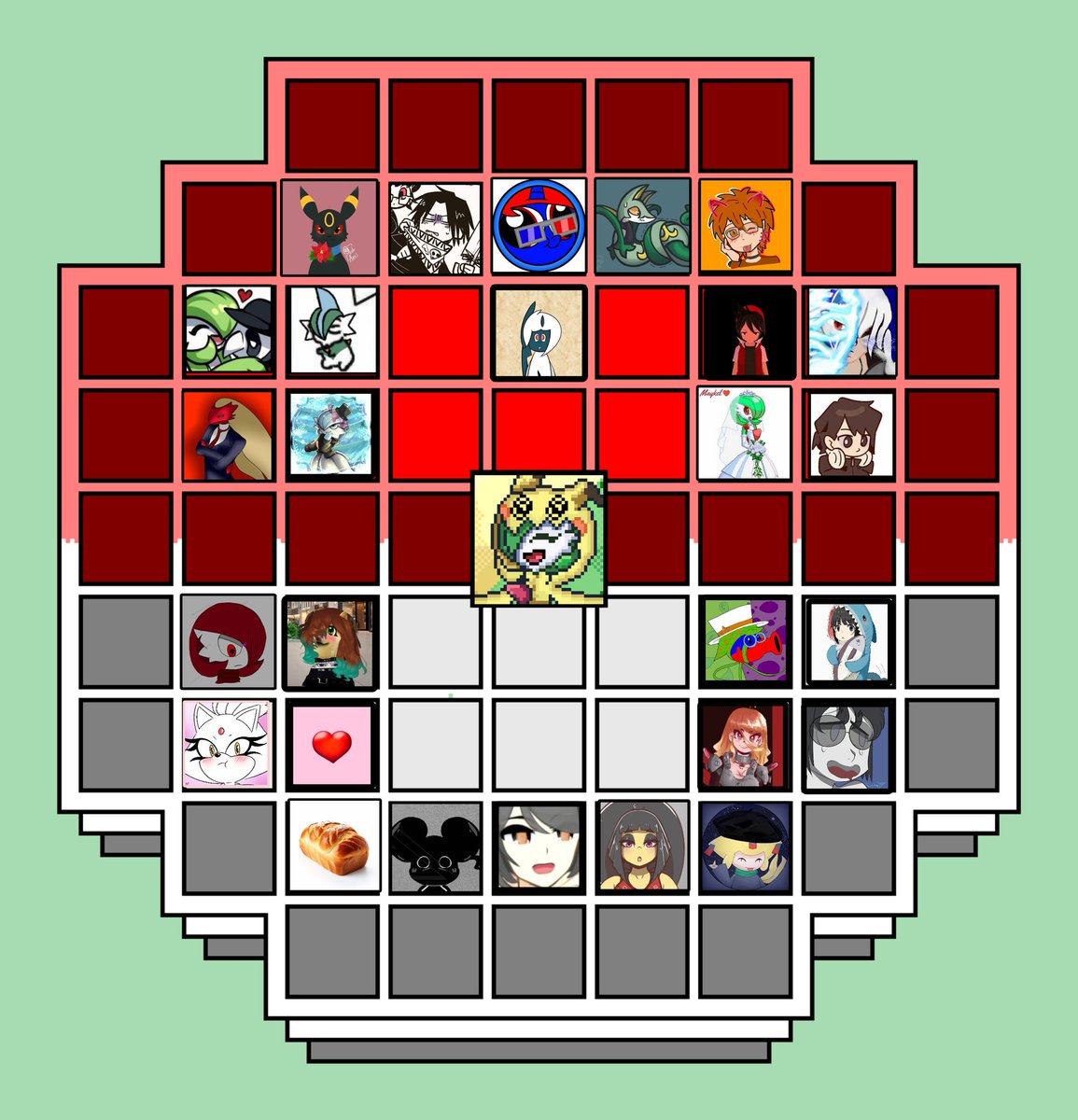 Lamentablemente ahí espacios vacíos. . . Pero bueno gracias ah todos los que participaron enserio lo agradezco ^^