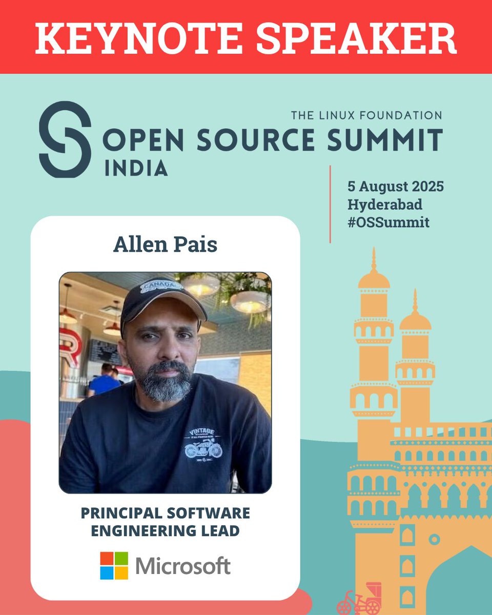 linuxfoundation's tweet image. 🎤 #OSSummit India Keynote Speaker Spotlight: Allen Pais, Principal Software Eng Lead, Microsoft, with 15+ yrs in #OpenSource. Kernel maintainer for Azure Linux, WSA &amp;amp; more as well as founder of the Bangalore Kernel Meetup. Join us 5 Aug for his talk! Register now:…