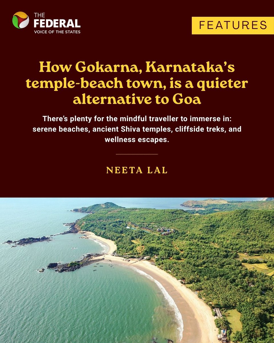 #Features | Gokarna has steadily emerged as a magnet for those yearning to unplug from the cacophony of modern life and sink into soulful stillness, writes Neeta Lal (<a href="/neeta_com/">Neeta Lal</a>).

Read more: thefederal.com/category/featu… 

#Gokarna #Karnataka #Beach #Temple