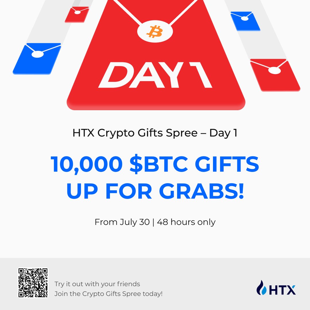 HTX Crypto Gifts Spree is LIVE – Grab your share of 180,000 USDT!🧧

📅 10,000 $BTC gifts up for grabs
📩 No account needed – claim with your email
👑 Today, you're the luckiest!
⏳ 48 hours only | First Come, First Served!

Go: htx.com/en-us/topic/cr…