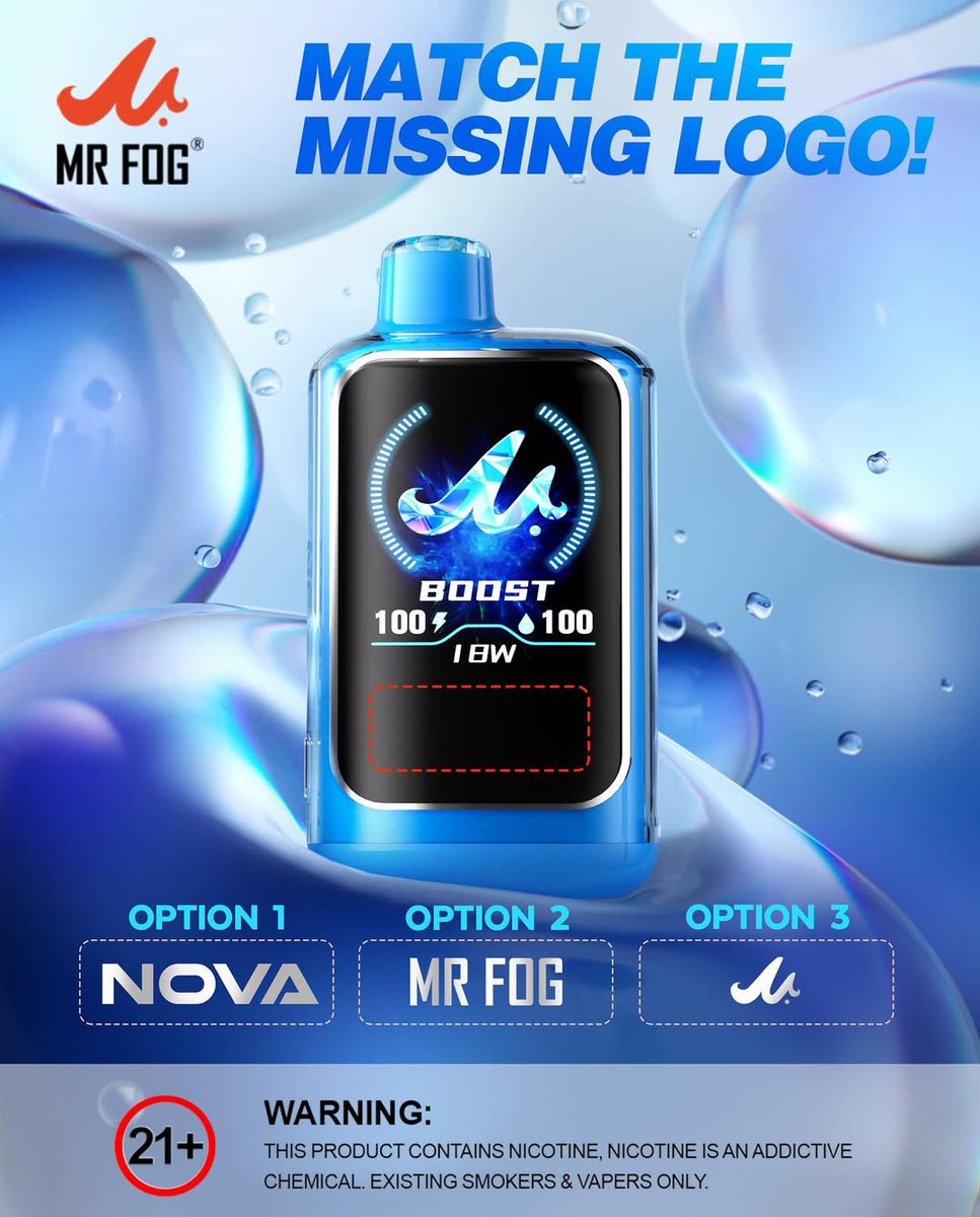 Can you match the missing logo on the front of the NOVA? 🤓💙

#mrfog #nova