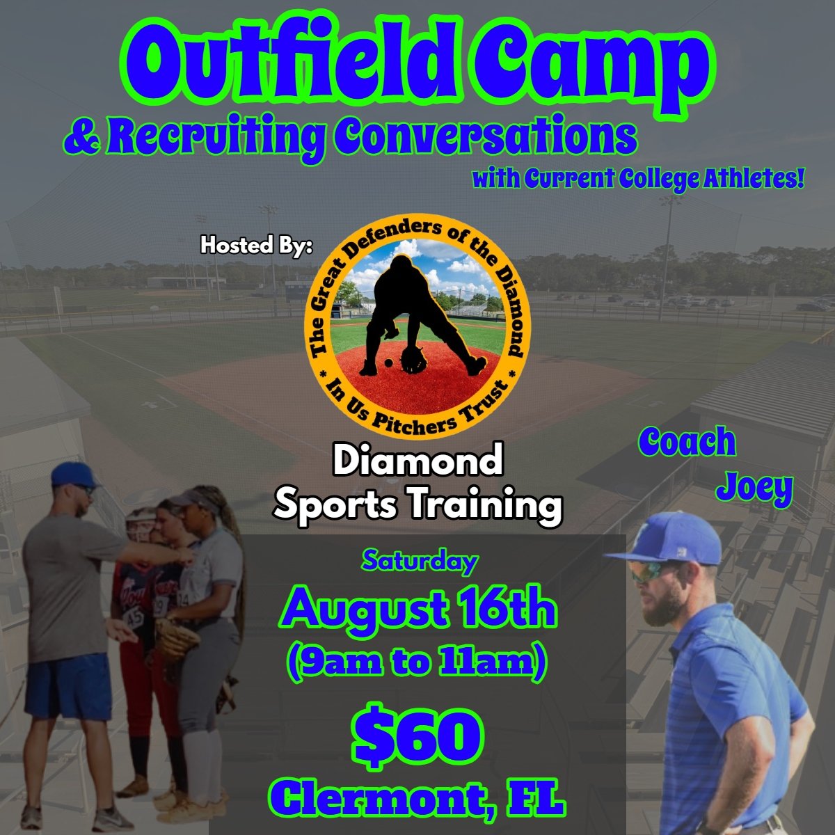 Outfielders don't get enough attention or instruction. Here's a chance to get a college style workout while learning along the way. 
Also, if you're interested in playing for <a href="/EFSCSoftball/">EFSC Softball</a> this will be a great way for me to see you up close. 
...
DM me for more info. 📬