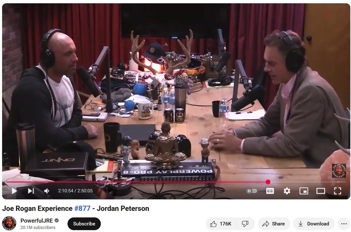 I know there are five million reasons we're not supposed to like this guy, but listening to it eight years later it's clear this was a once in a lifetime interview. Listening to the last hour of the podcast, it's clear why this captured so many people.

Joe invites a dorky