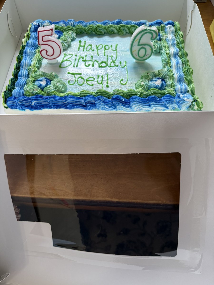 Freezeblast85's tweet photo. My birthday cake! No, I am not 56, that’s just all the candles Mom had to put on the cake, that is till Cody came up with the idea of making a 4 out of toothpicks and tape and trying to light it, lol! https://t.co/ROT3Y6ZCw8