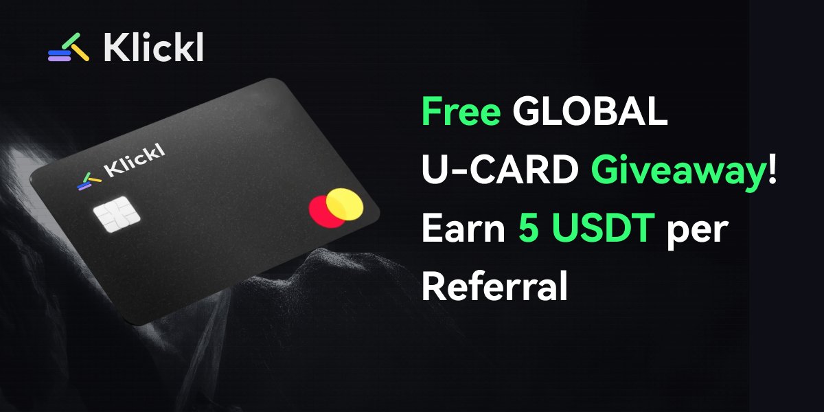 klicklofficial's tweet image. 🚨 ATTENTION: Get Your Klickl UCard FREE + $5 per Friend!  

🎁 FREE Virtual Card on sign-up ($0 fees)!  
🌍 Spend USDT anywhere (Online shopping, Travel, Subscriptions…)
💸 Earn 5 USDT per activated referral — no limit!

⏰ July 30 – Aug 30 ONLY!

📑 Read more:…