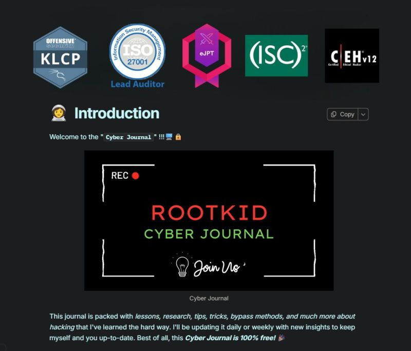 📌Notes: KLCP to CEH, eJPTv2, CC, and ISO 27001 
blog.rootkid.in/exam-prep-notes