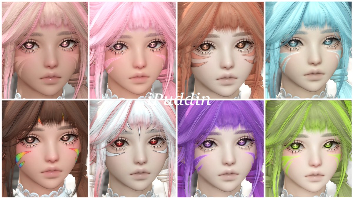 Here is a W.I.P of a Custom clanmark guide+ setup ive been working on, isa pretty big one with over 500files and many combos u can make yourself with gradients + glitters, glows ect!

Here is some random examples i did myself! (◕‿◕)

#iPuddinMakeup
